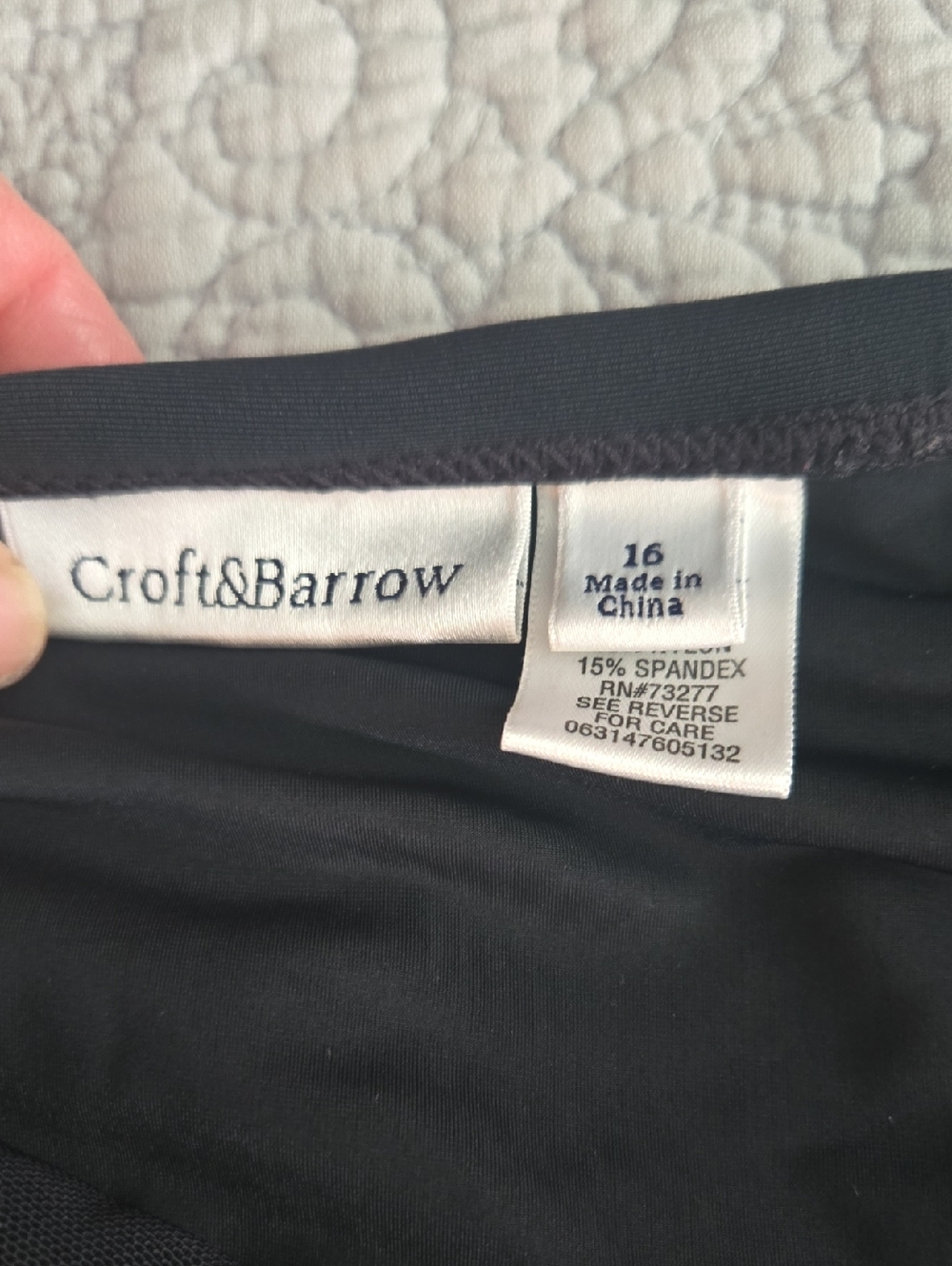 Croft & Barrow Ladies Black Stretch Swim Bottoms